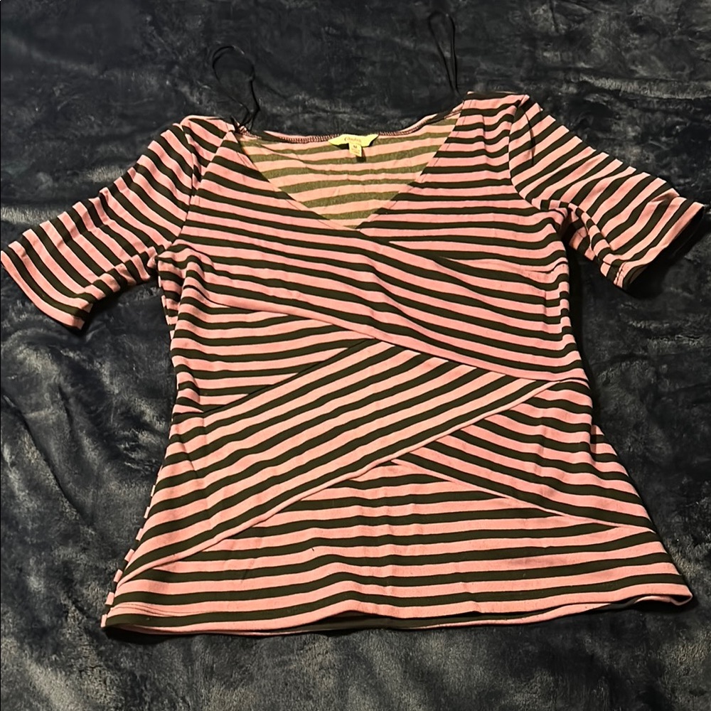 Candie's light Purple and Black Fitted Asymmetrical Blouse